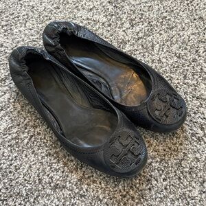 Tory Burch Black Leather Flats - Size 9
